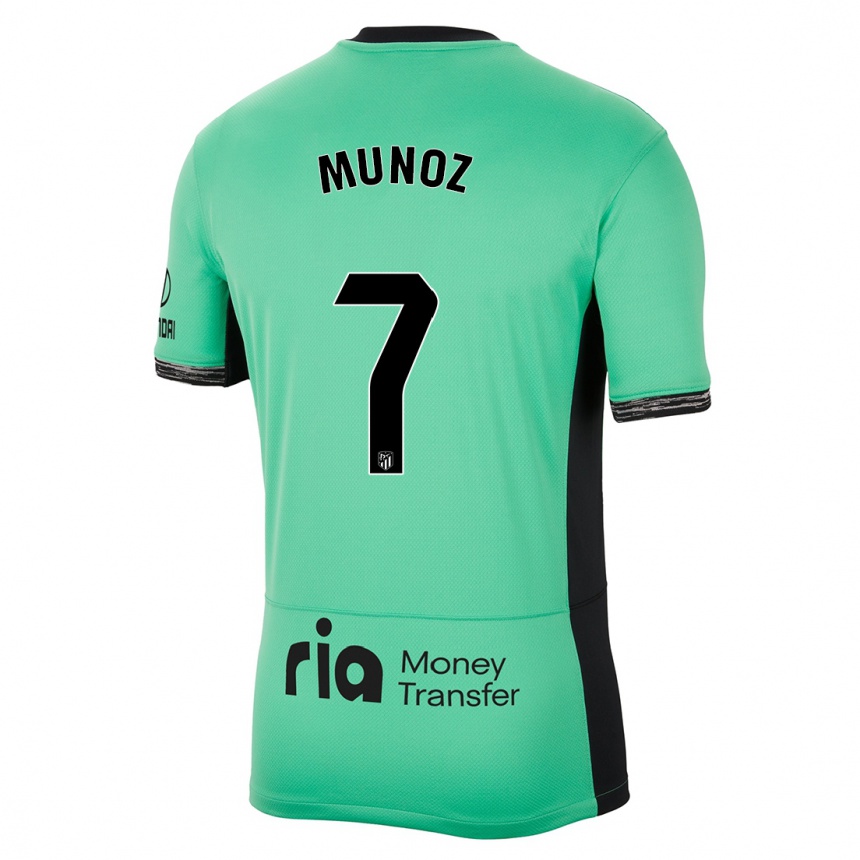 Niño Fútbol Camiseta Joaquin Munoz #7 Primavera Verde Equipación Tercera 2023/24 Argentina