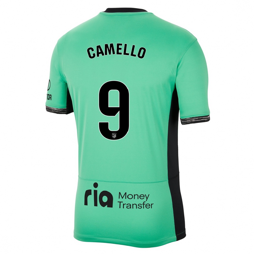 Niño Fútbol Camiseta Sergio Camello #9 Primavera Verde Equipación Tercera 2023/24 Argentina