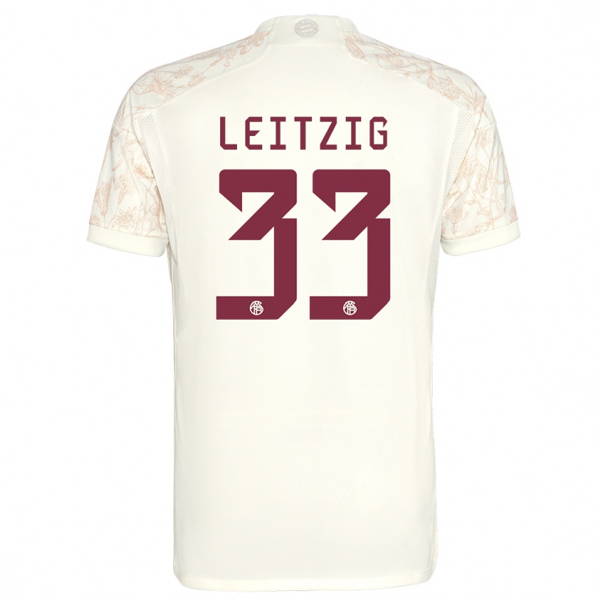 Niño Fútbol Camiseta Janina Leitzig #33 Blanquecino Equipación Tercera 2023/24 Argentina