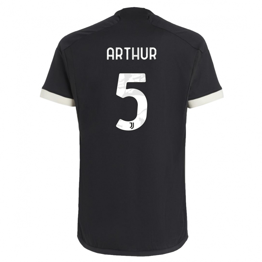 Niño Fútbol Camiseta Arthur #5 Negro Equipación Tercera 2023/24 Argentina