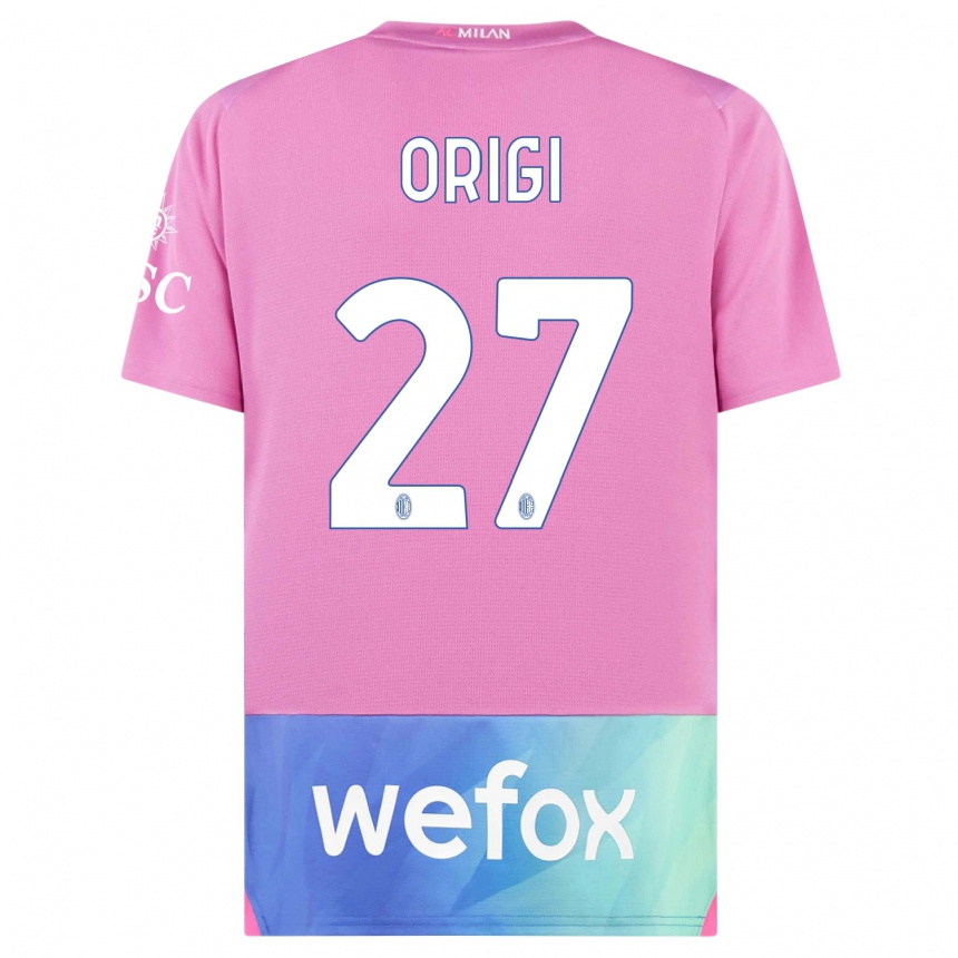 Niño Fútbol Camiseta Divock Origi #27 Rosado Morado Equipación Tercera 2023/24 Argentina