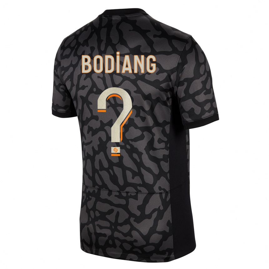 Niño Fútbol Camiseta Moutanabi Bodiang #0 Negro Equipación Tercera 2023/24 Argentina