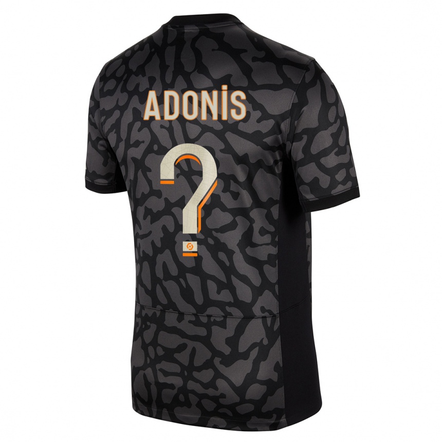 Niño Fútbol Camiseta Erwan Adonis #0 Negro Equipación Tercera 2023/24 Argentina