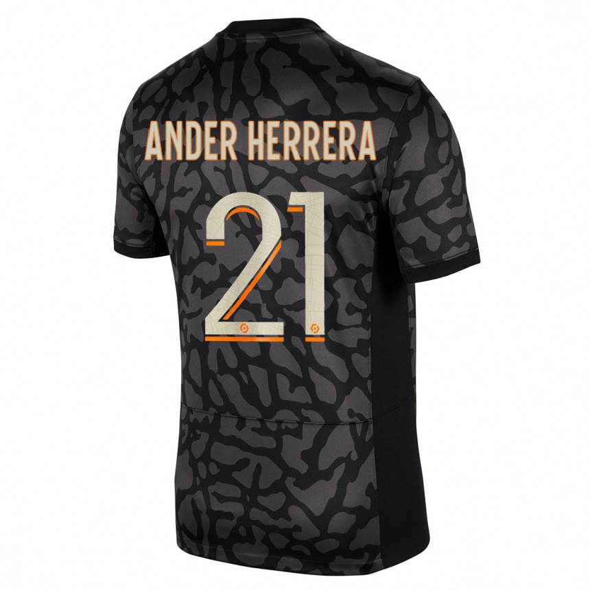 Niño Fútbol Camiseta Ander Herrera #21 Negro Equipación Tercera 2023/24 Argentina