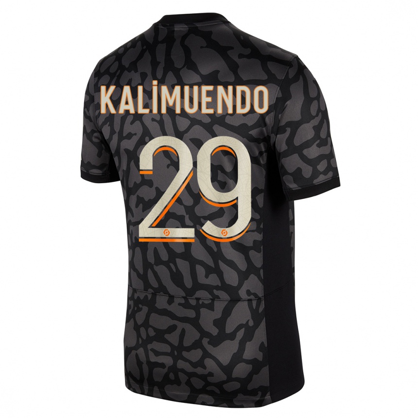 Niño Fútbol Camiseta Arnaud Kalimuendo #29 Negro Equipación Tercera 2023/24 Argentina