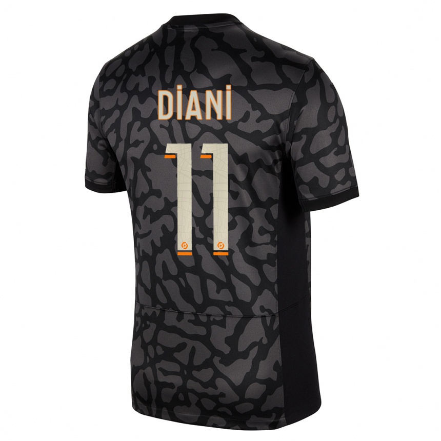 Niño Fútbol Camiseta Kadidiatou Diani #11 Negro Equipación Tercera 2023/24 Argentina