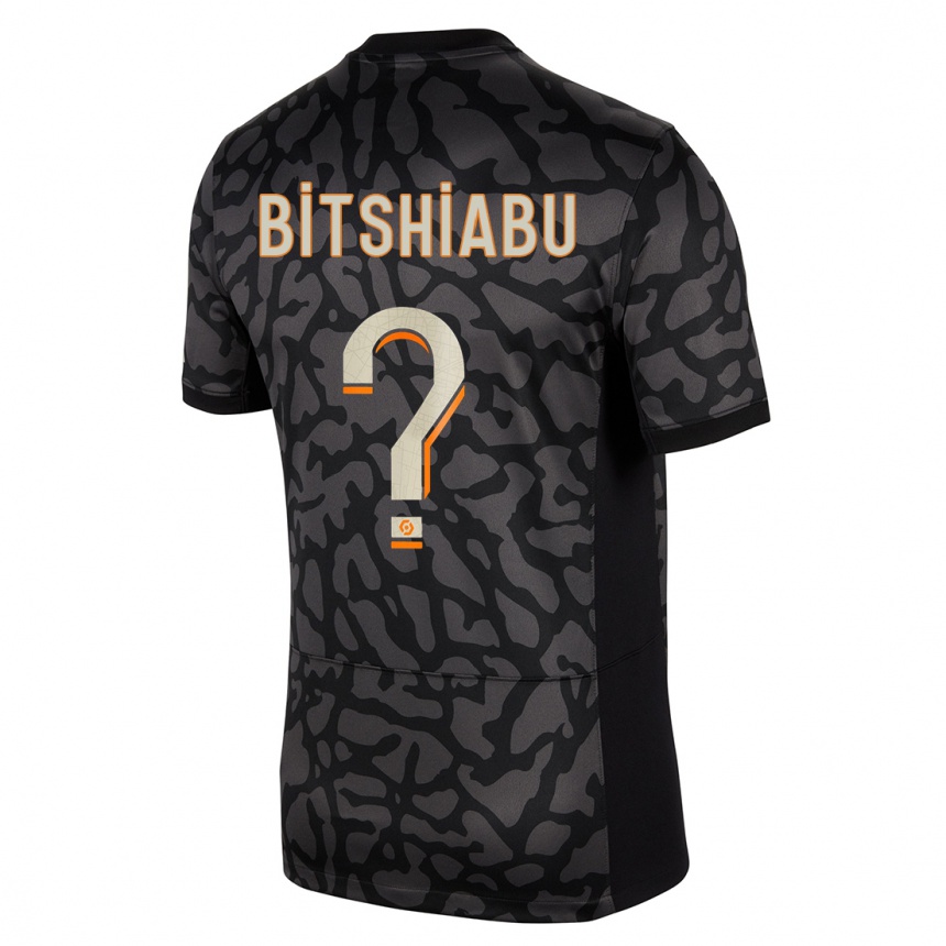 Niño Fútbol Camiseta El Chadaille Bitshiabu #0 Negro Equipación Tercera 2023/24 Argentina