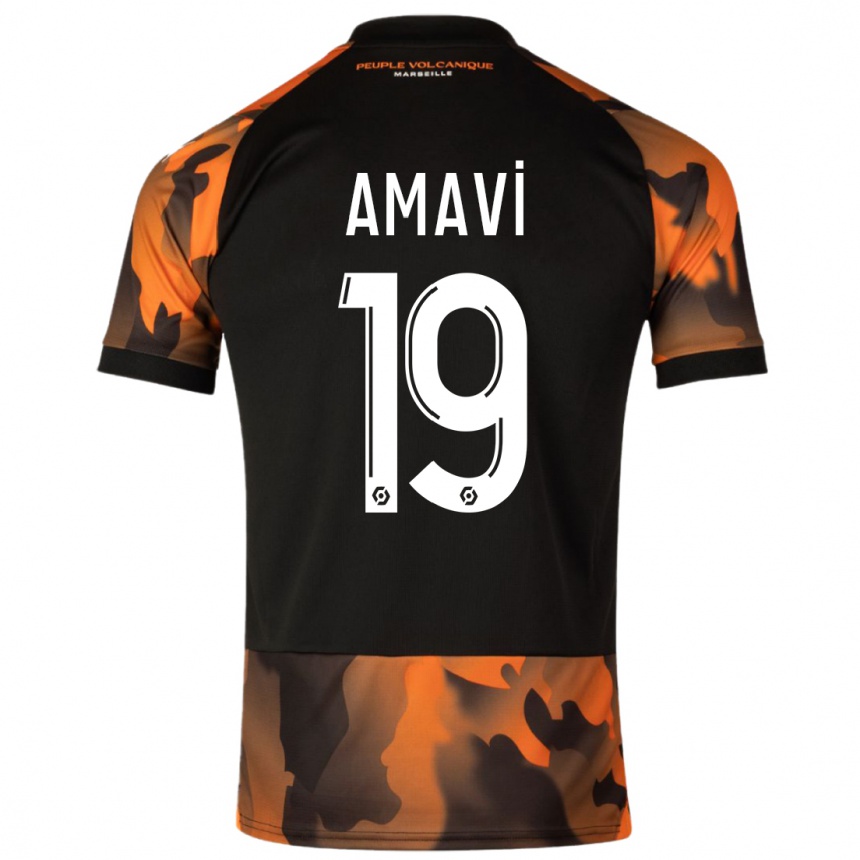 Niño Fútbol Camiseta Jordan Amavi #19 Negro Naranja Equipación Tercera 2023/24 Argentina