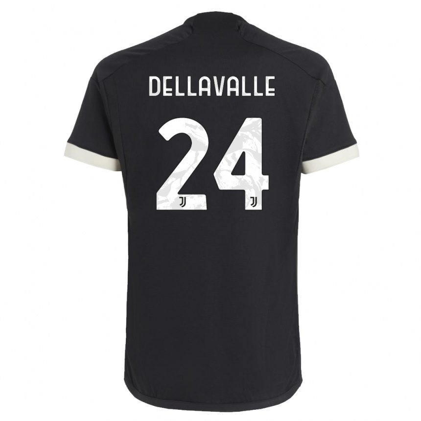 Hombre Fútbol Camiseta Lorenzo Dellavalle #24 Negro Equipación Tercera 2023/24 Argentina