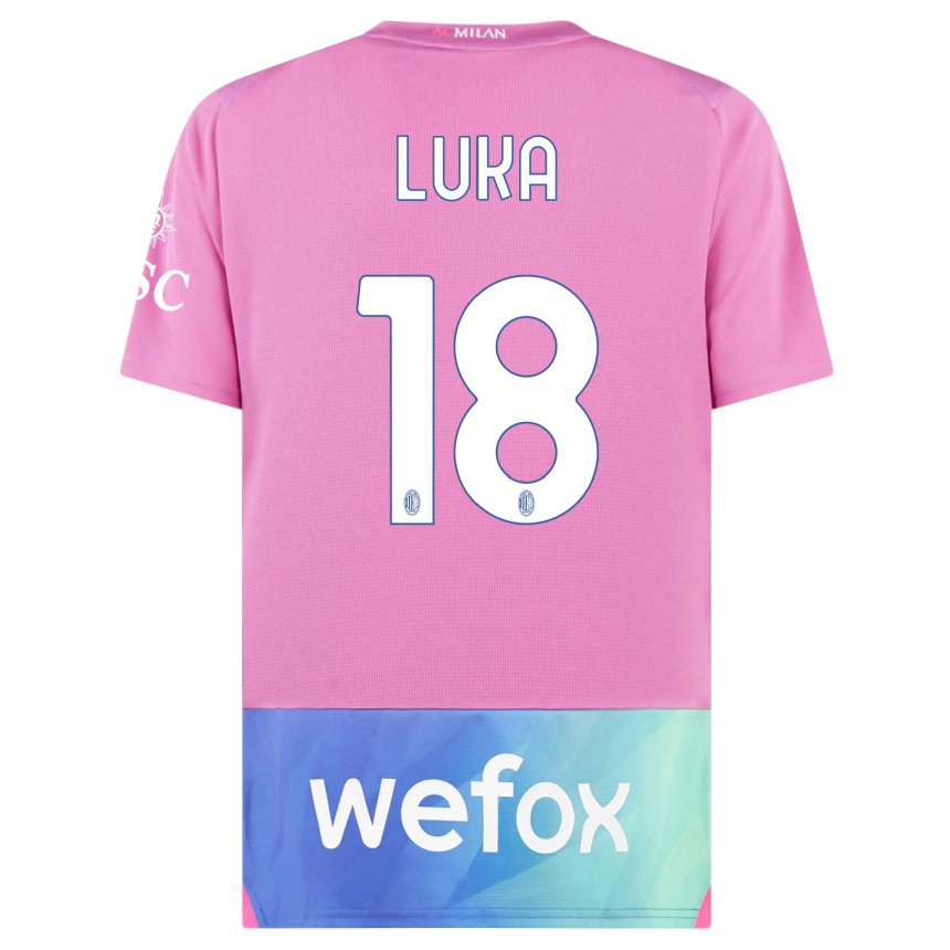 Hombre Fútbol Camiseta Luka Romero #18 Rosado Morado Equipación Tercera 2023/24 Argentina