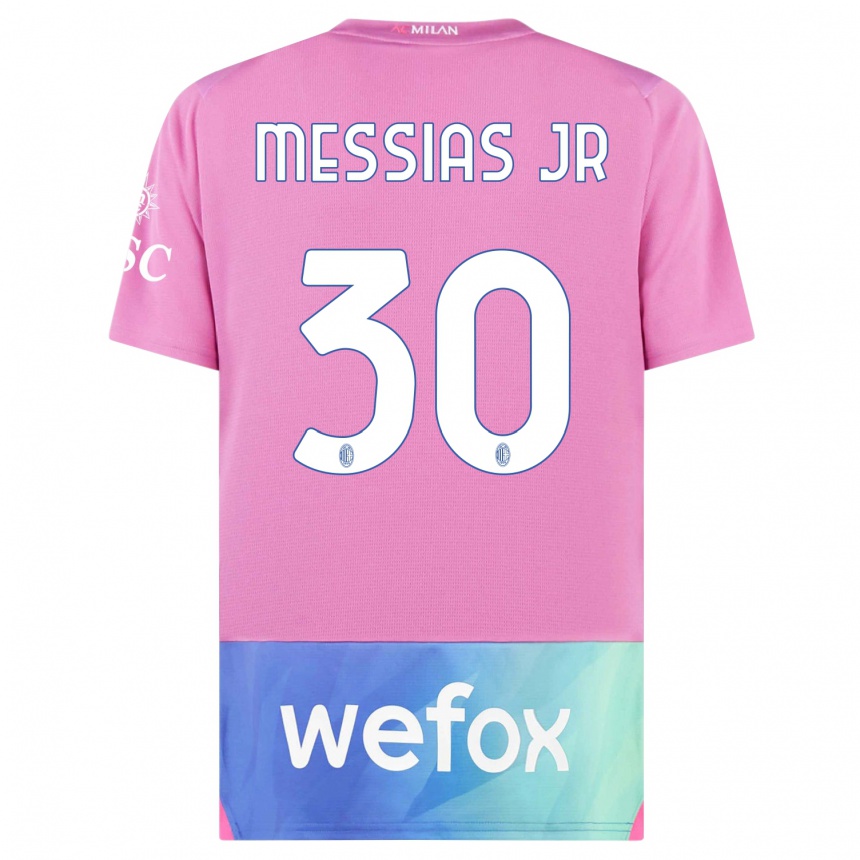 Hombre Fútbol Camiseta Junior Messias #30 Rosado Morado Equipación Tercera 2023/24 Argentina