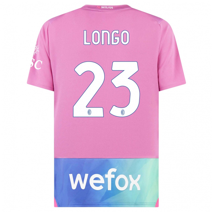 Hombre Fútbol Camiseta Miriam Longo #23 Rosado Morado Equipación Tercera 2023/24 Argentina