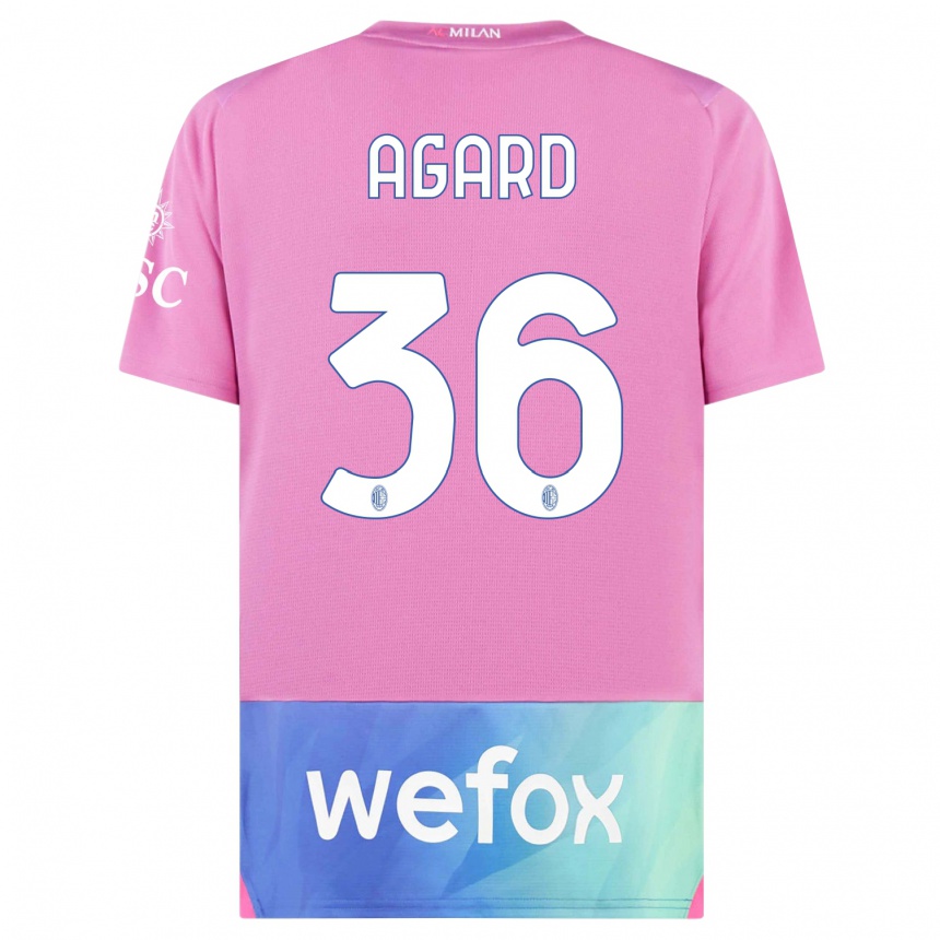 Hombre Fútbol Camiseta Laura Agard #36 Rosado Morado Equipación Tercera 2023/24 Argentina