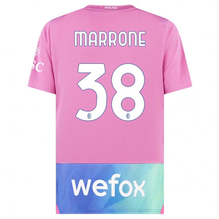 Hombre Fútbol Camiseta Federico Marrone #38 Rosado Morado Equipación Tercera 2023/24 Argentina