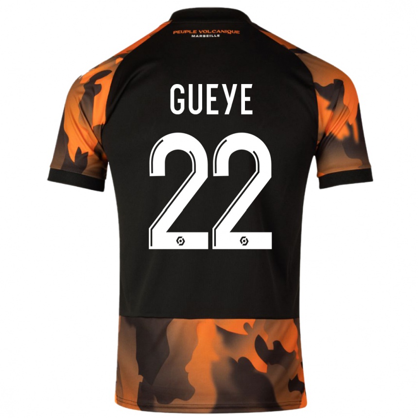 Hombre Fútbol Camiseta Pape Gueye #22 Negro Naranja Equipación Tercera 2023/24 Argentina