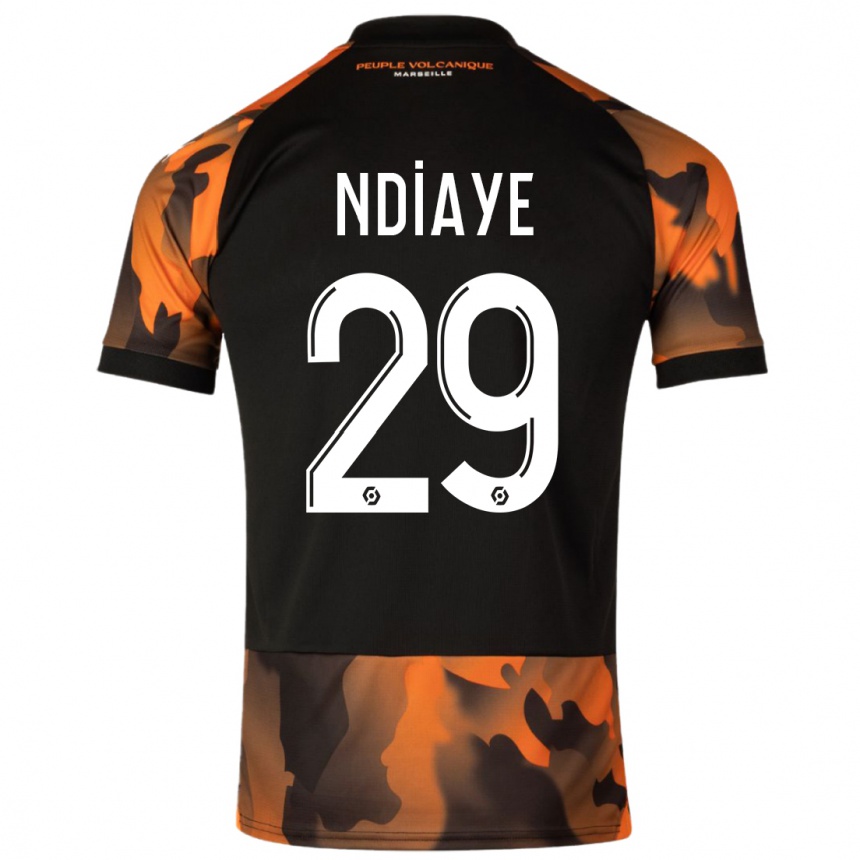 Hombre Fútbol Camiseta Iliman Ndiaye #29 Negro Naranja Equipación Tercera 2023/24 Argentina