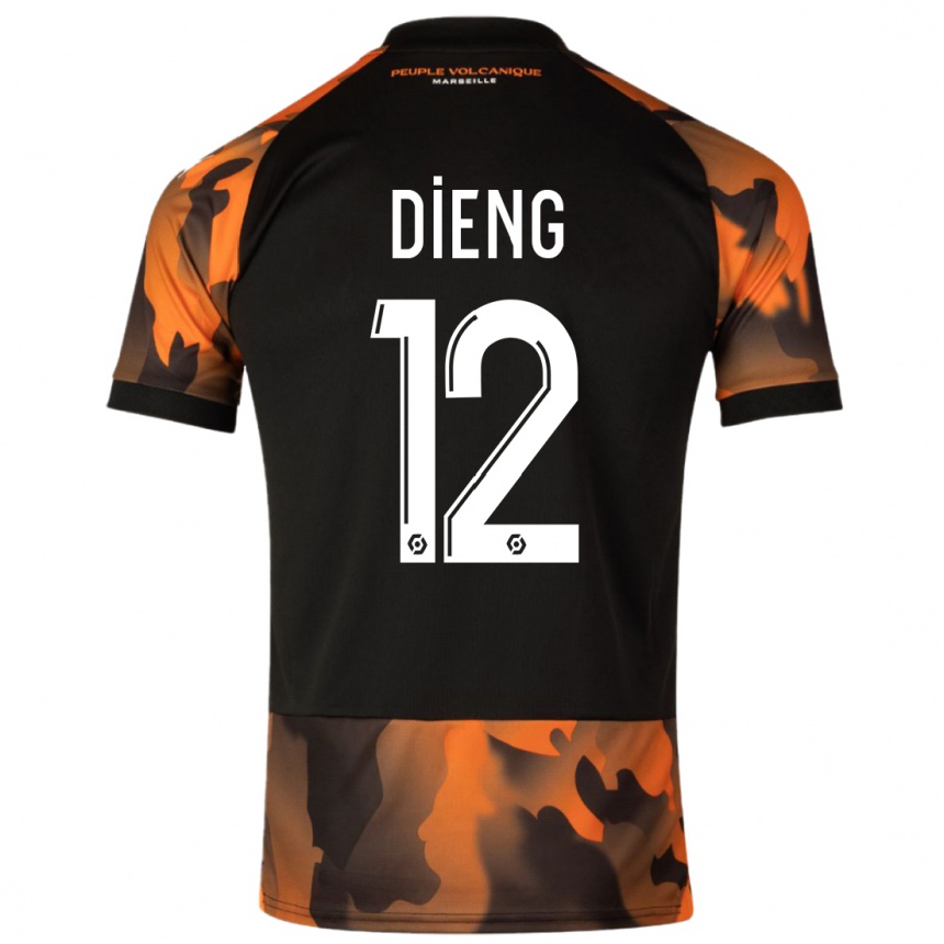 Hombre Fútbol Camiseta Bamba Dieng #12 Negro Naranja Equipación Tercera 2023/24 Argentina