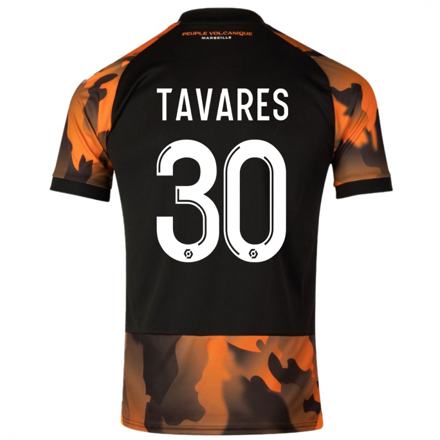 Hombre Fútbol Camiseta Nuno Tavares #30 Negro Naranja Equipación Tercera 2023/24 Argentina