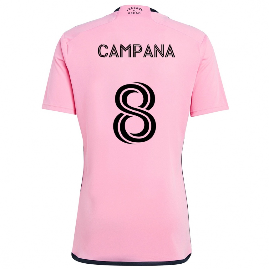 Niño Fútbol Camiseta Leonardo Campana #8 Rosa 1ª Equipación 2024/25 Argentina