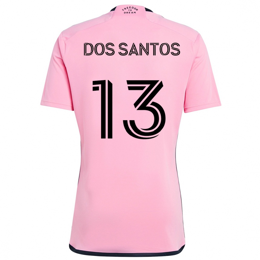 Niño Fútbol Camiseta Cj Dos Santos #13 Rosa 1ª Equipación 2024/25 Argentina