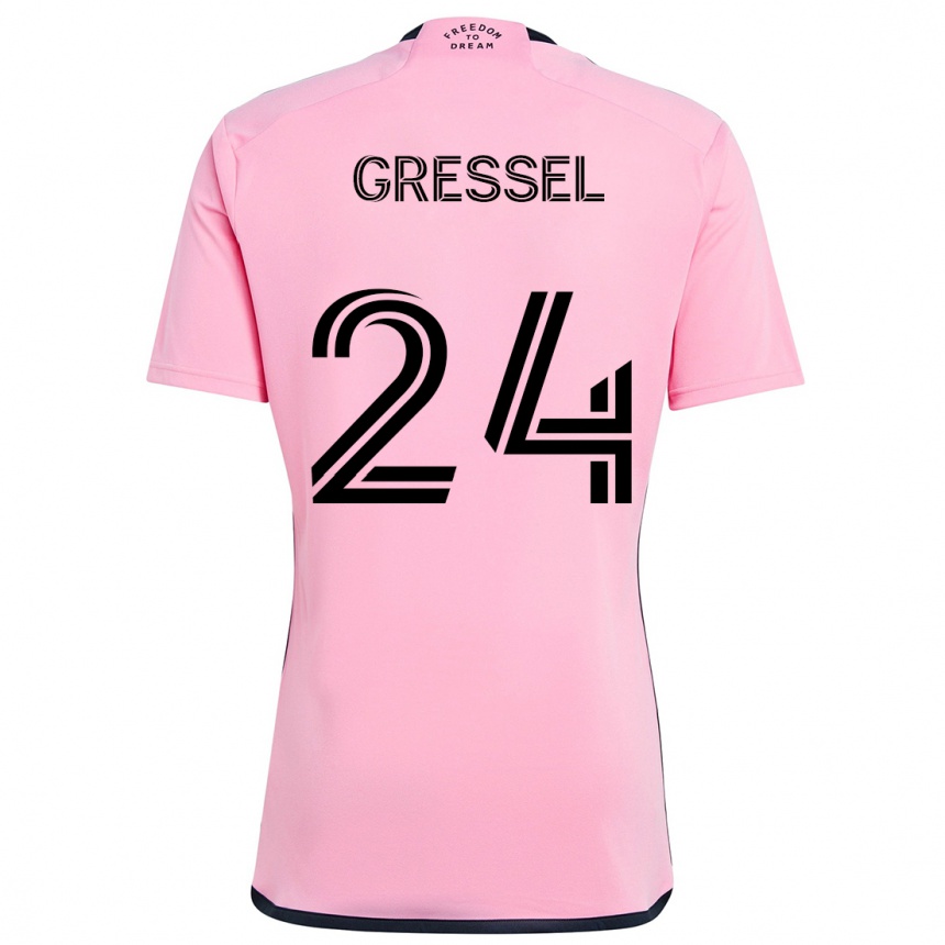 Niño Fútbol Camiseta Julian Gressel #24 Rosa 1ª Equipación 2024/25 Argentina