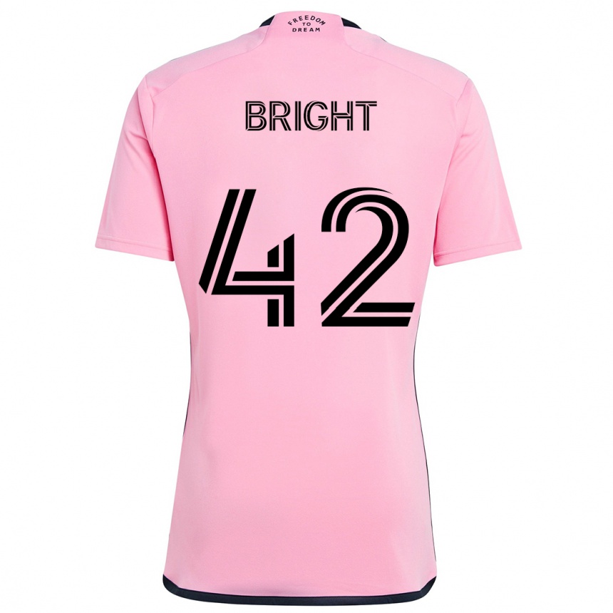 Niño Fútbol Camiseta Yannick Bright #42 Rosa 1ª Equipación 2024/25 Argentina