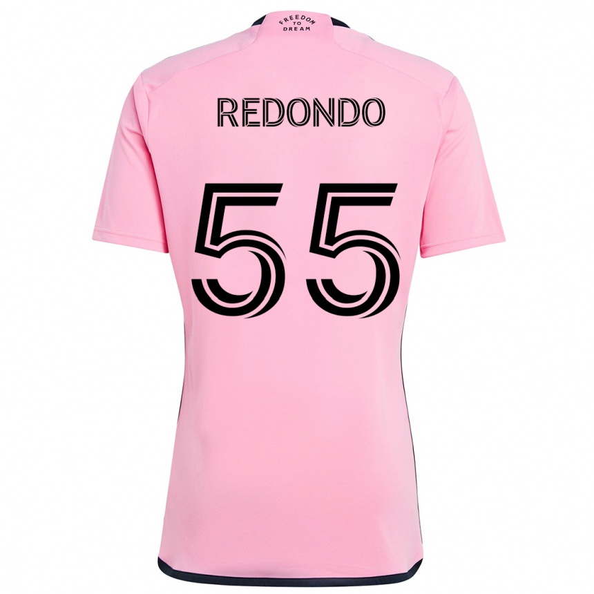 Niño Fútbol Camiseta Federico Redondo #55 Rosa 1ª Equipación 2024/25 Argentina