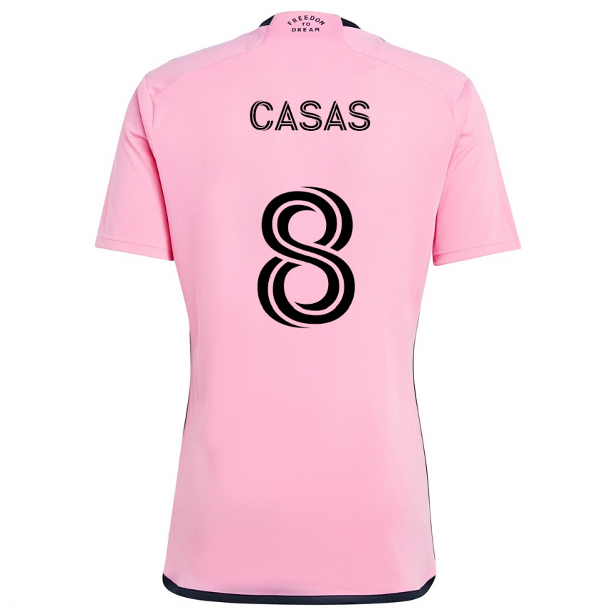 Niño Fútbol Camiseta Pep Casas #8 Rosa 1ª Equipación 2024/25 Argentina