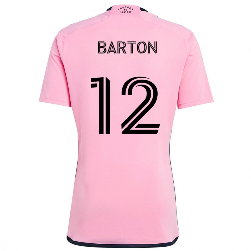 Niño Fútbol Camiseta Tye Barton #12 Rosa 1ª Equipación 2024/25 Argentina