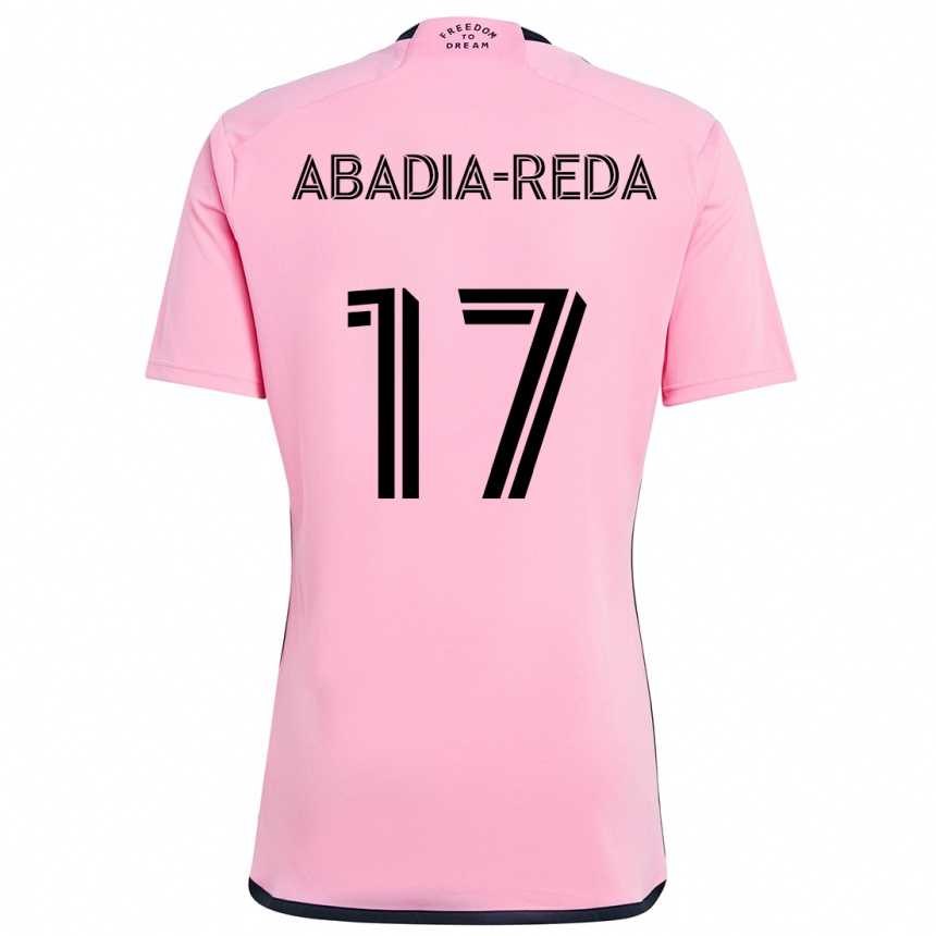 Niño Fútbol Camiseta Ezequiel Abadia-Reda #17 Rosa 1ª Equipación 2024/25 Argentina