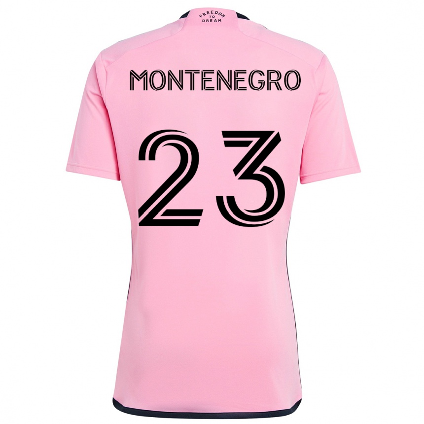 Niño Fútbol Camiseta Ricardo Montenegro #23 Rosa 1ª Equipación 2024/25 Argentina