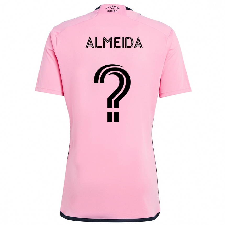 Niño Fútbol Camiseta Nicholas Almeida #0 Rosa 1ª Equipación 2024/25 Argentina