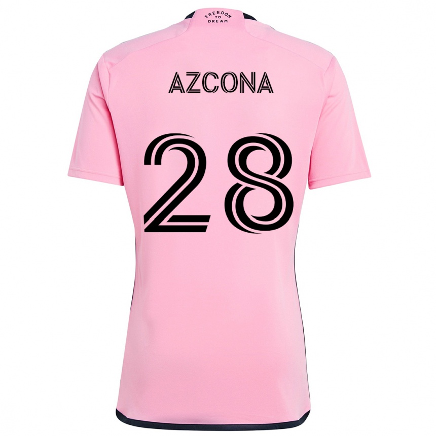 Niño Fútbol Camiseta Edison Azcona #28 Rosa 1ª Equipación 2024/25 Argentina