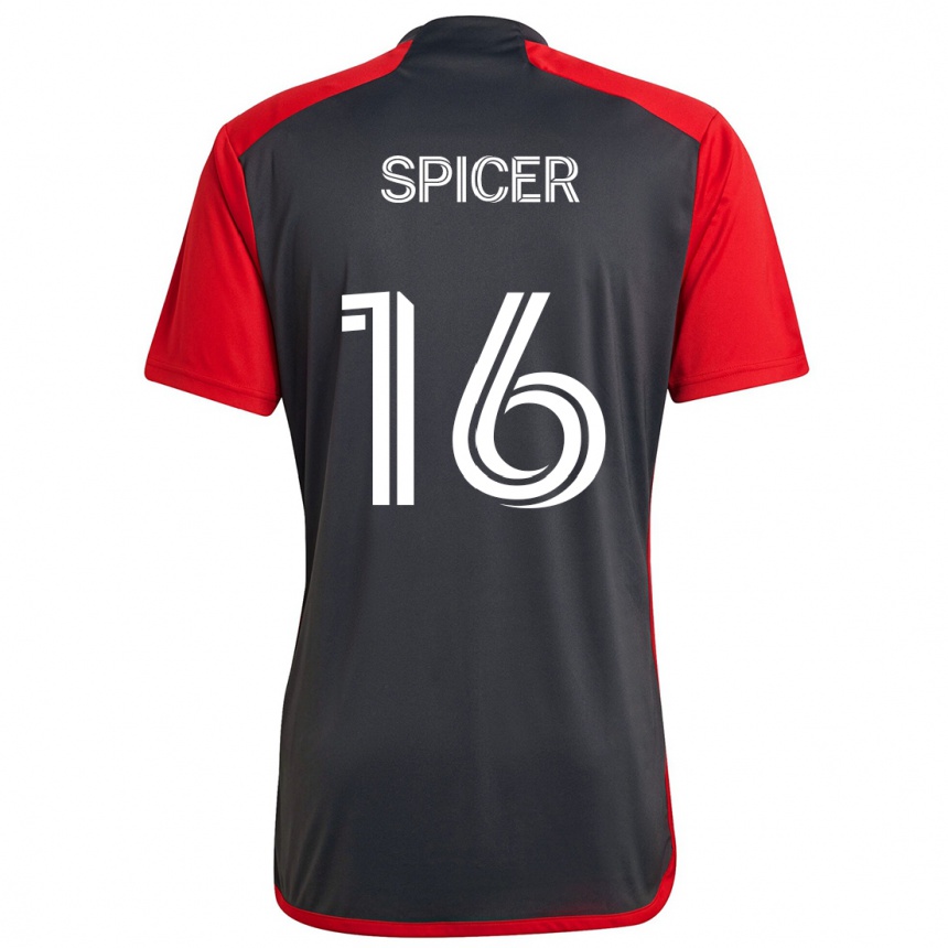 Niño Fútbol Camiseta Tyrese Spicer #16 Rojo Grayn 1ª Equipación 2024/25 Argentina