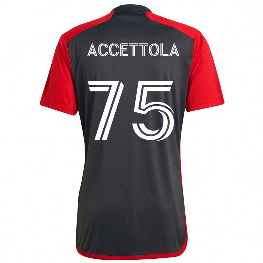 Niño Fútbol Camiseta Luca Accettola #75 Rojo Grayn 1ª Equipación 2024/25 Argentina