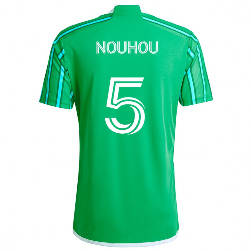 Niño Fútbol Camiseta Nouhou #5 Verde Blanco 1ª Equipación 2024/25 Argentina