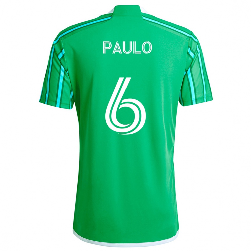 Niño Fútbol Camiseta João Paulo #6 Verde Blanco 1ª Equipación 2024/25 Argentina