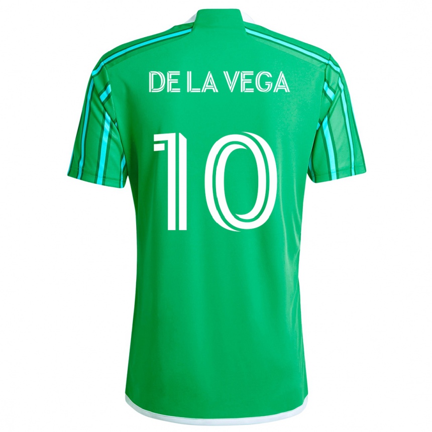 Niño Fútbol Camiseta Pedro De La Vega #10 Verde Blanco 1ª Equipación 2024/25 Argentina