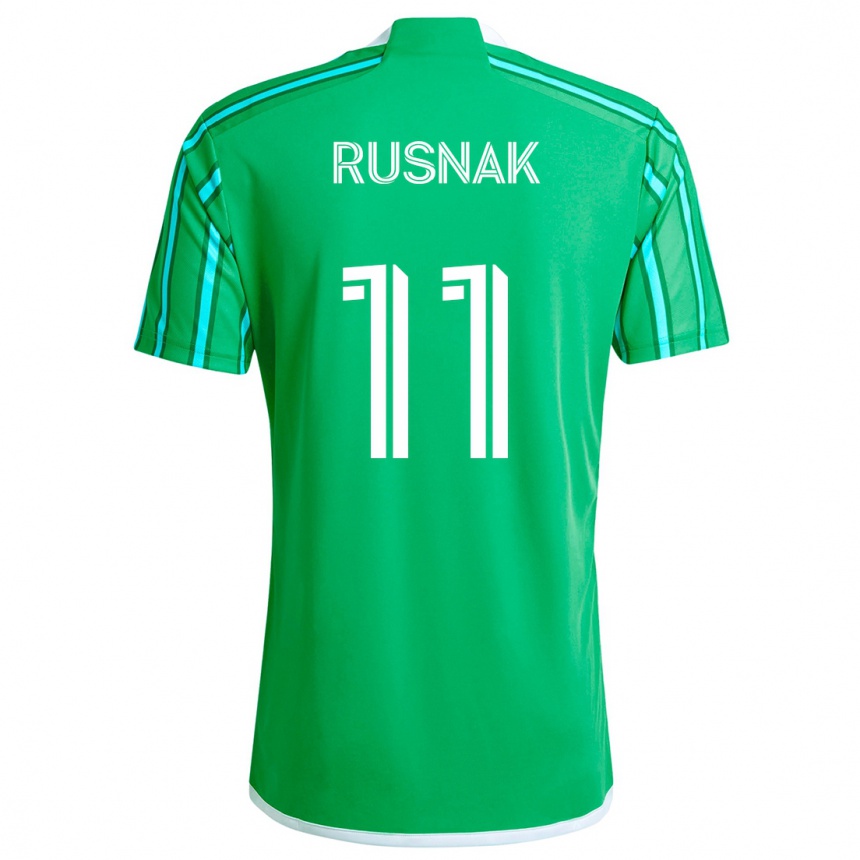 Niño Fútbol Camiseta Albert Rusnák #11 Verde Blanco 1ª Equipación 2024/25 Argentina