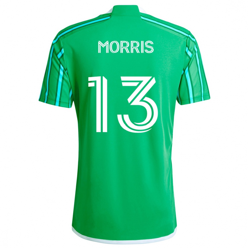 Niño Fútbol Camiseta Jordan Morris #13 Verde Blanco 1ª Equipación 2024/25 Argentina