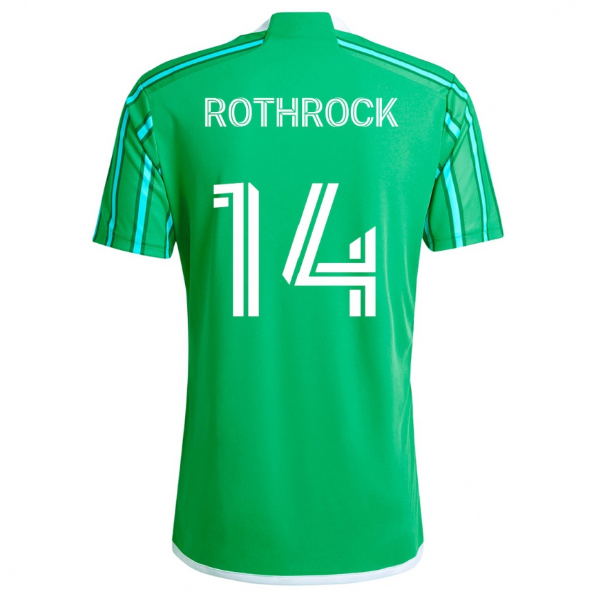 Niño Fútbol Camiseta Paul Rothrock #14 Verde Blanco 1ª Equipación 2024/25 Argentina