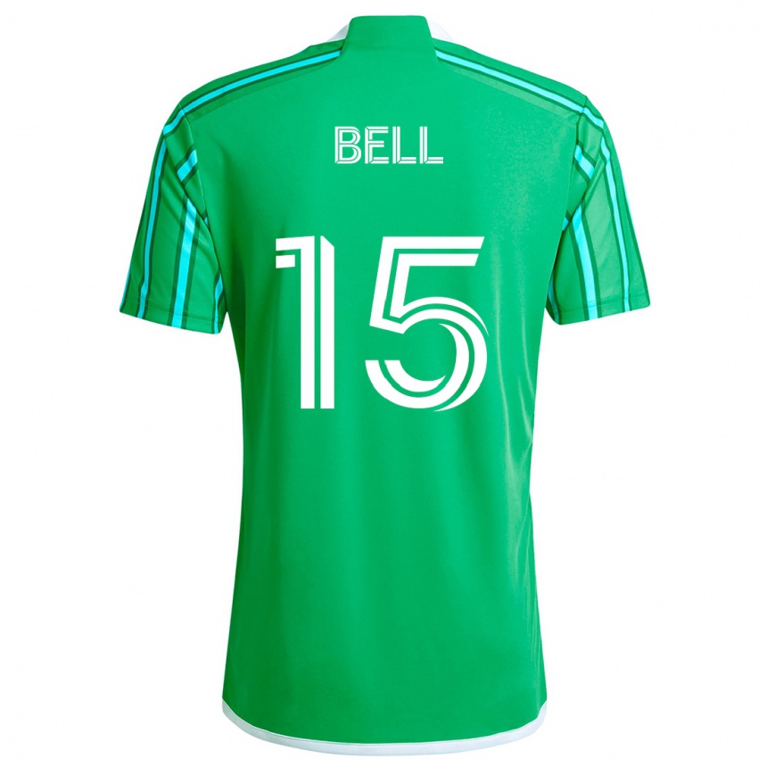 Niño Fútbol Camiseta Jon Bell #15 Verde Blanco 1ª Equipación 2024/25 Argentina