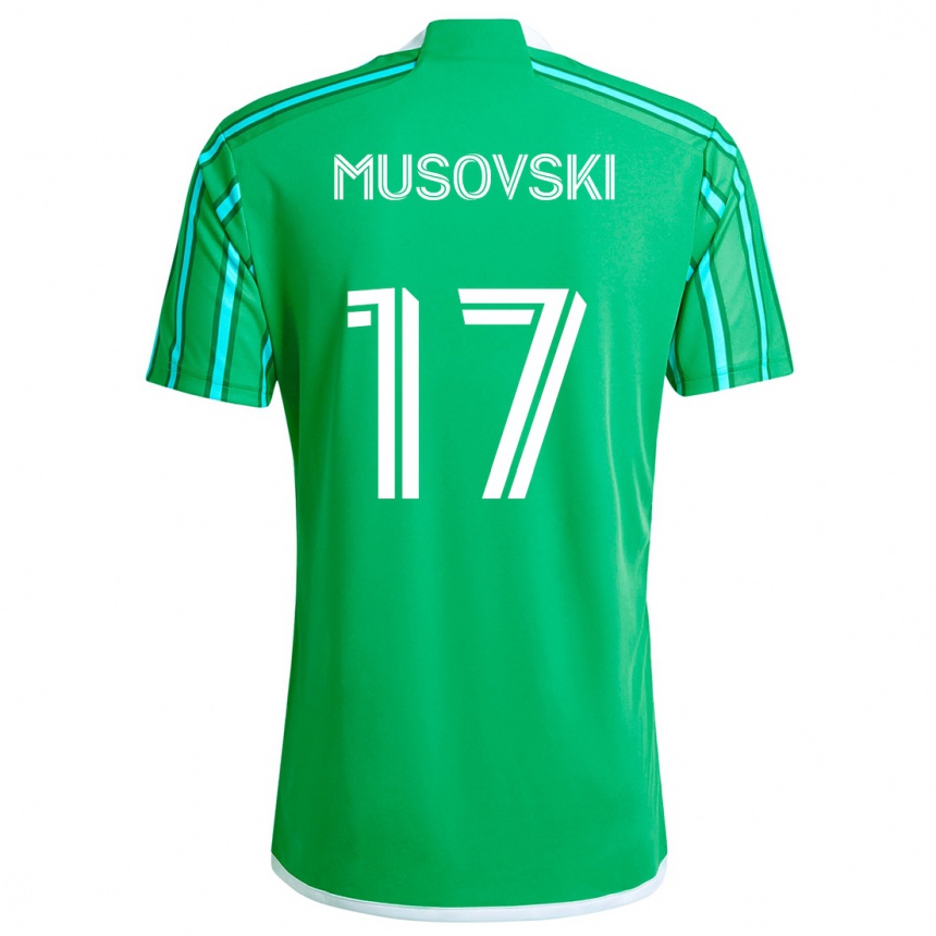 Niño Fútbol Camiseta Danny Musovski #17 Verde Blanco 1ª Equipación 2024/25 Argentina