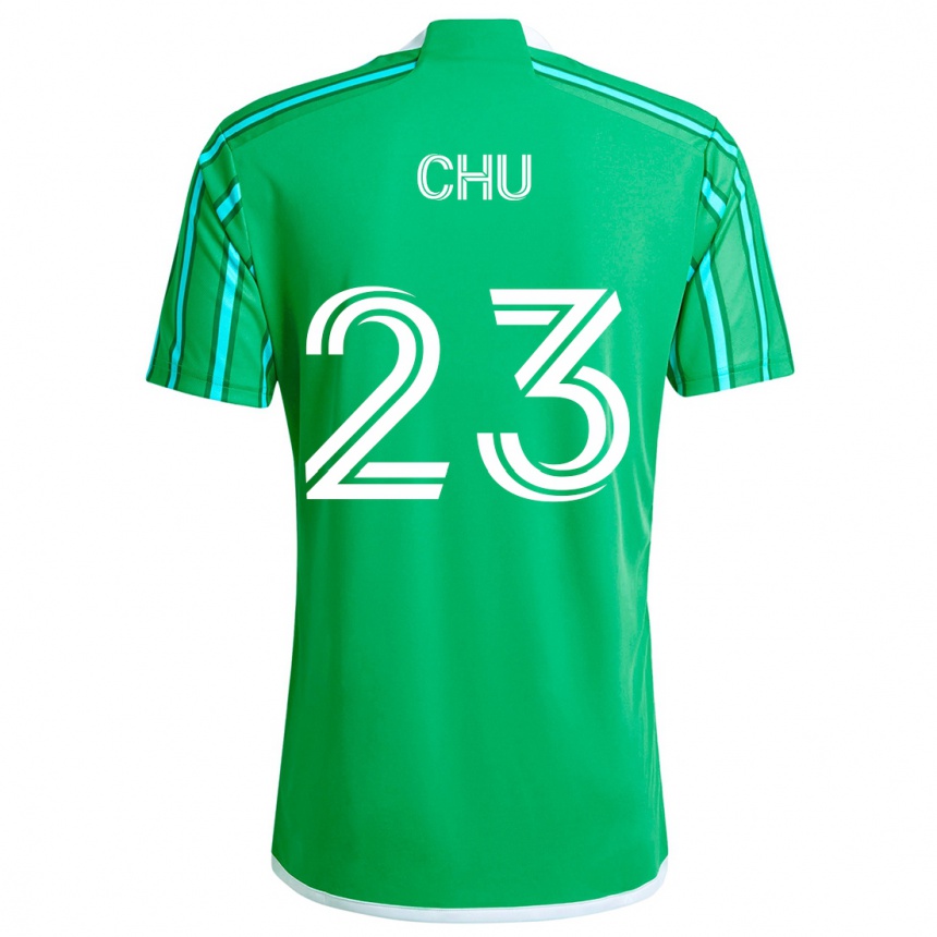 Niño Fútbol Camiseta Léo Chú #23 Verde Blanco 1ª Equipación 2024/25 Argentina