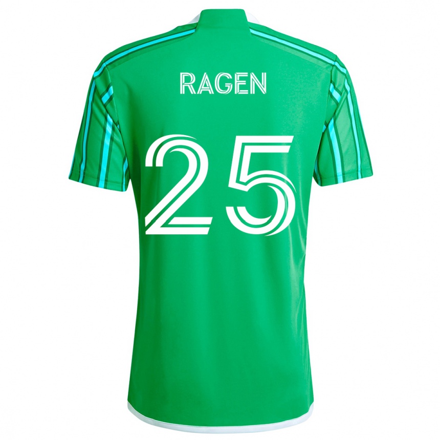 Niño Fútbol Camiseta Jackson Ragen #25 Verde Blanco 1ª Equipación 2024/25 Argentina