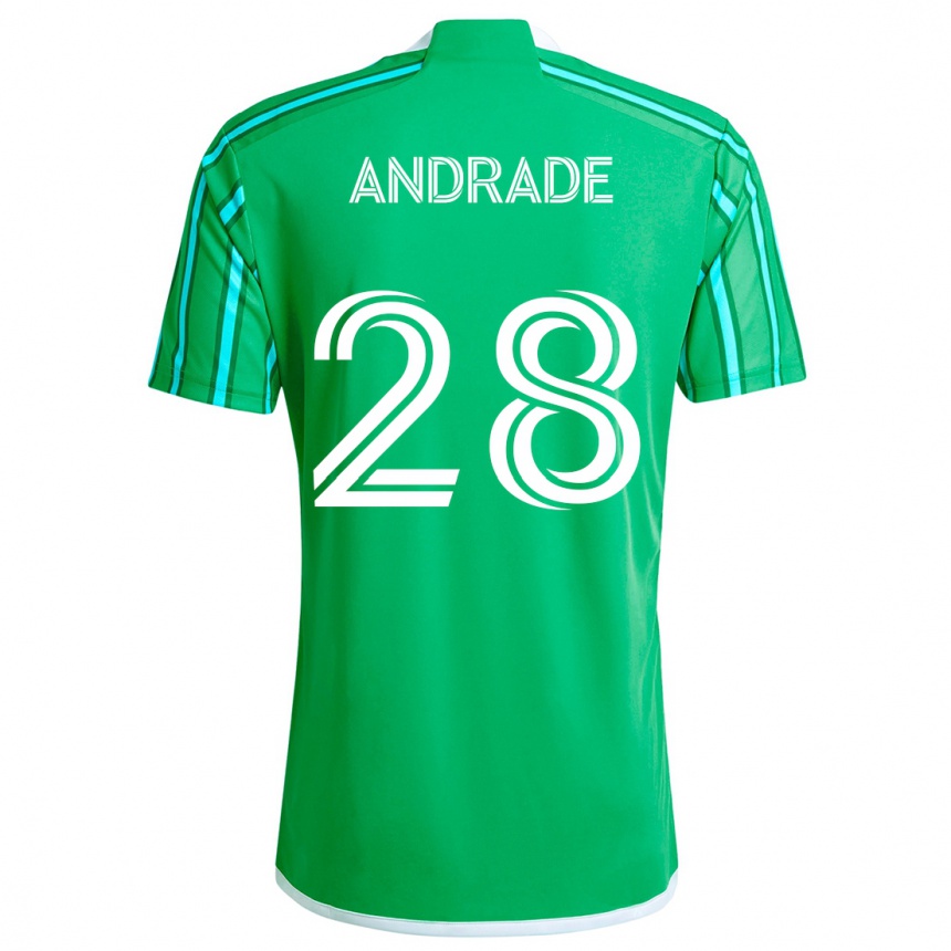 Niño Fútbol Camiseta Yeimar Gómez Andrade #28 Verde Blanco 1ª Equipación 2024/25 Argentina