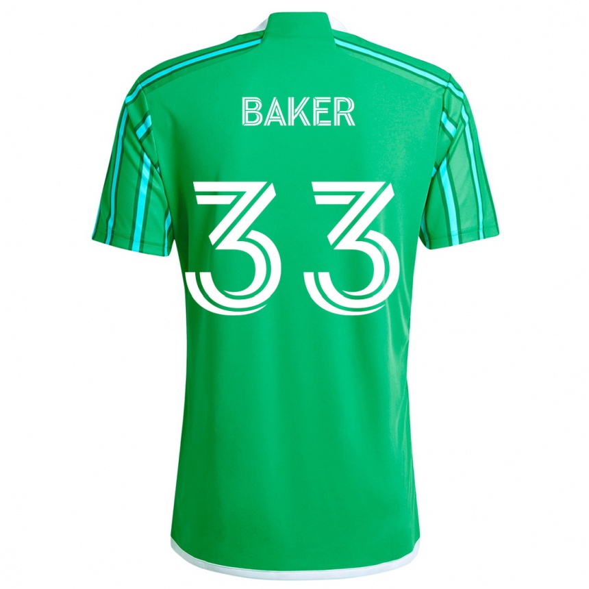 Niño Fútbol Camiseta Cody Baker #33 Verde Blanco 1ª Equipación 2024/25 Argentina