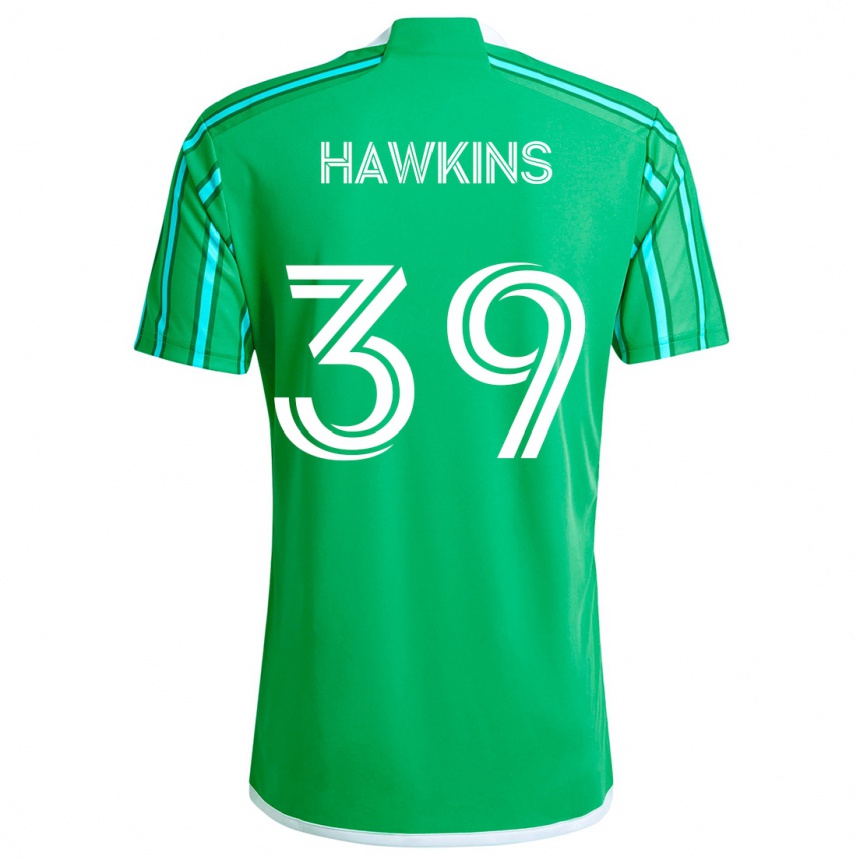 Niño Fútbol Camiseta Stuart Hawkins #39 Verde Blanco 1ª Equipación 2024/25 Argentina