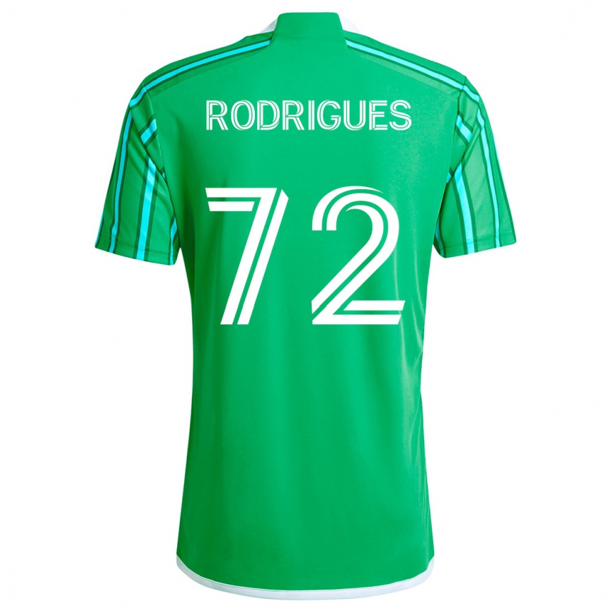 Niño Fútbol Camiseta Braudílio Rodrigues #72 Verde Blanco 1ª Equipación 2024/25 Argentina