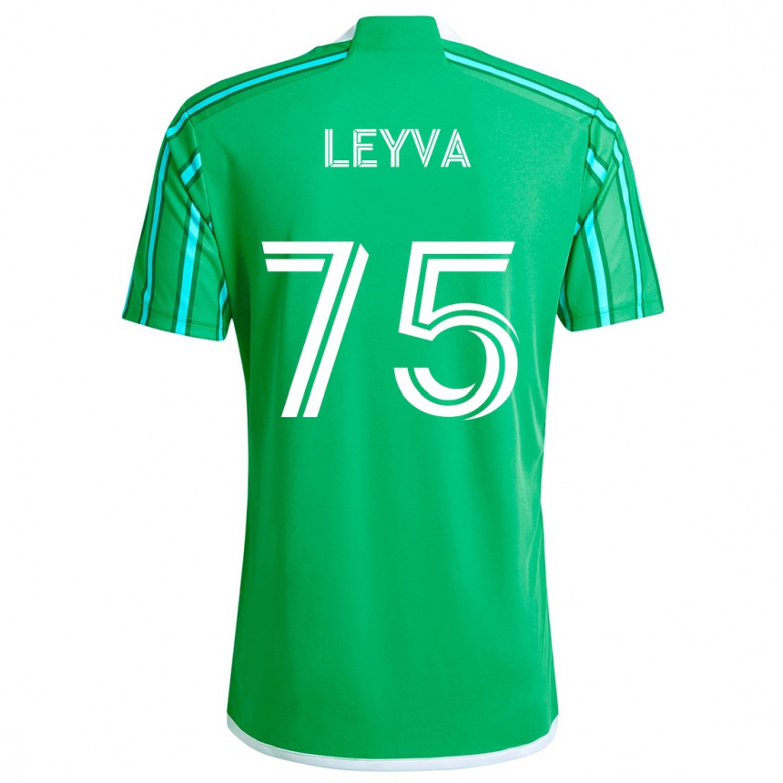 Niño Fútbol Camiseta Danny Leyva #75 Verde Blanco 1ª Equipación 2024/25 Argentina